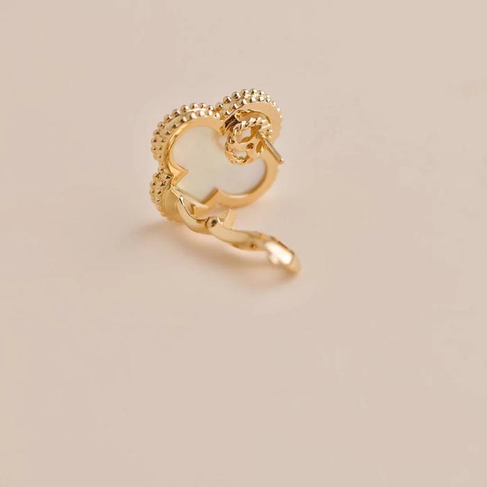 Magic MOP clover white vca earring 18k-Diamond Jewelry