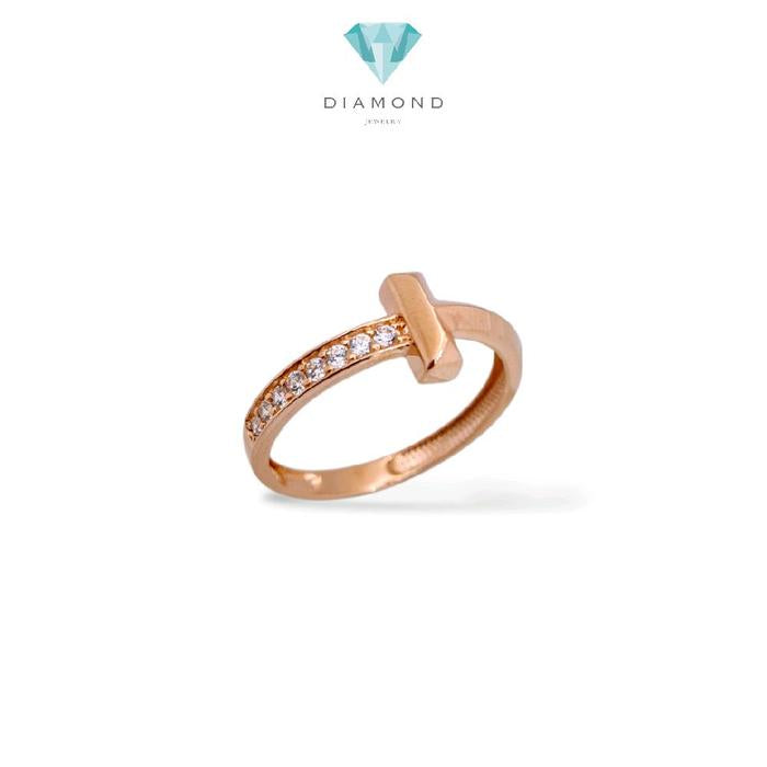 T Rings Rose Gold 17K / Cincin T Rose Gold 17K / Diamond Jewelry / 442CMS17OLS