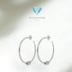Diamond earring hoop 18k white gold-Diamond Jewelry