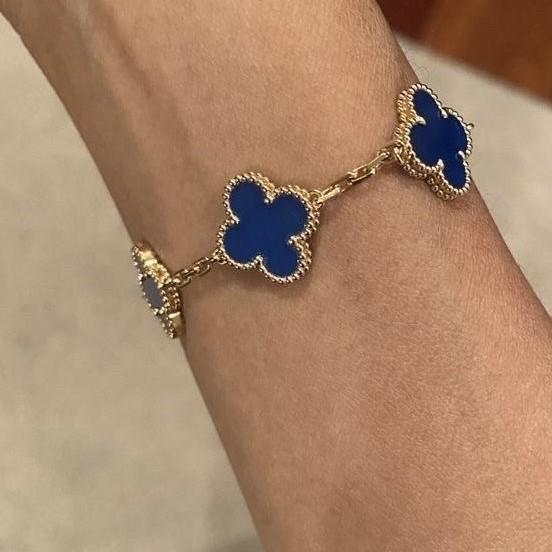 Lapis lazuli clover vintage bracelet vc-Diamond Jewelry