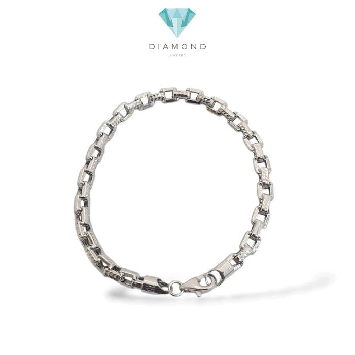 Blockchain Whitegold Brecelet 17K / Diamond Jewelry /485GMS506LS