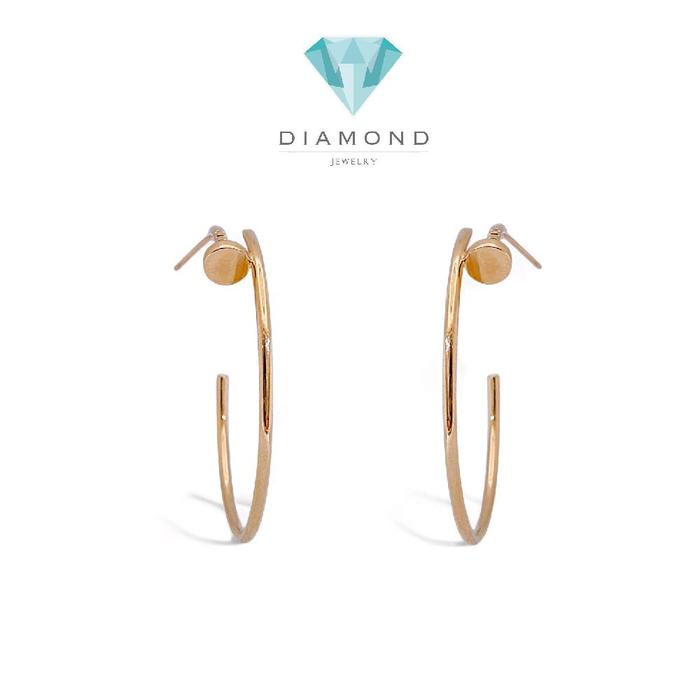 Nail Hoop Earring 18K / Anting Paku 18K / Diamond Jewelry 389ABD1046RY-HT