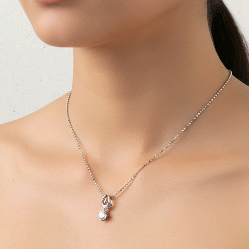 Solitaire Diamond Pendant 18K / Kalung Berlian Solitaire 18K / Diamond Jewelry / 1LB1090PP