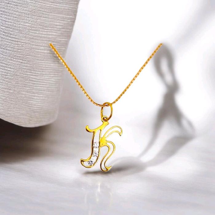 Gold Letter K Pendant 23K / Liontin Emas Huruf K 23K / Diamond Jewelry / 290LMSWP2
