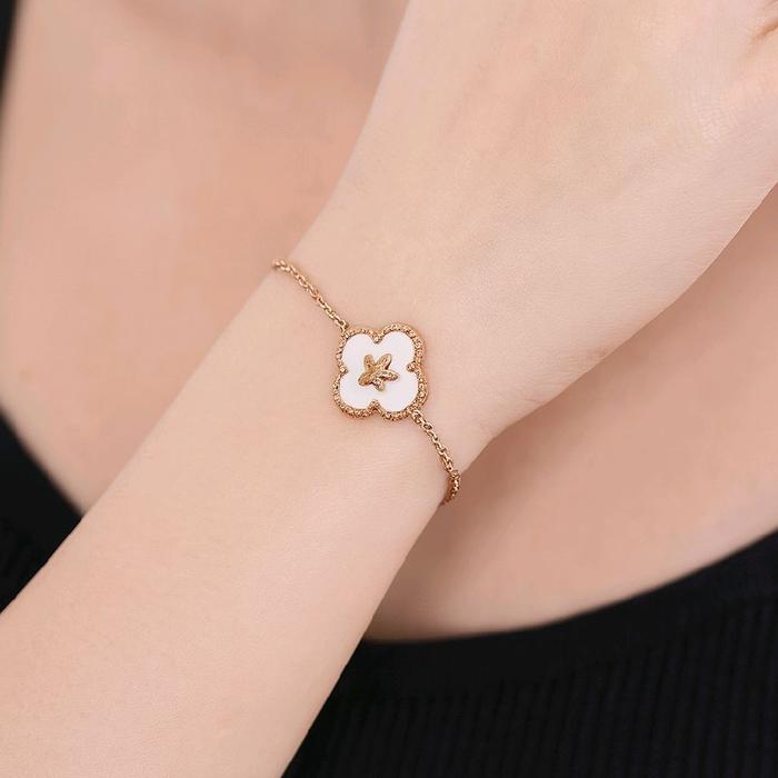 Flower MOP Bracelet 18K / Gelang Bunga Mutiara 18K / Diamond Jewelry 133GBD39800AB-HT