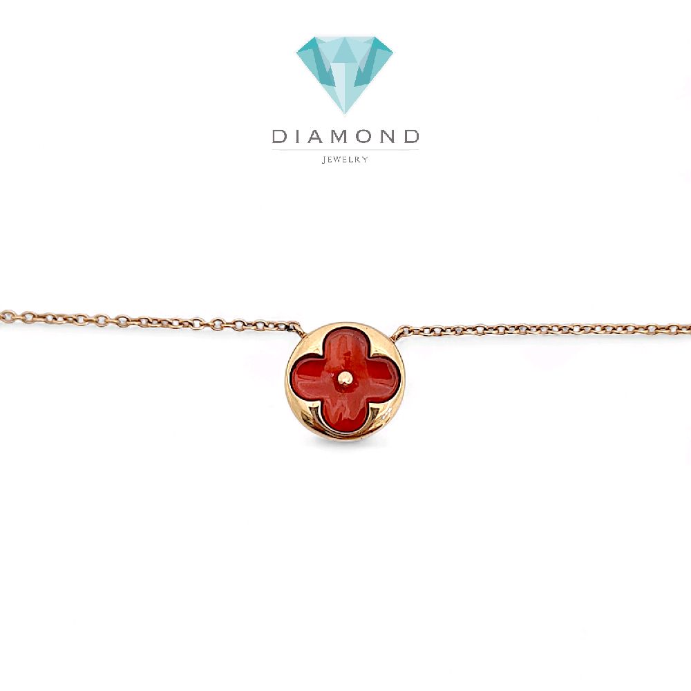 Blossom Charnelian Necklace 18K / Kalung Charnelian Blossom 18K / Diamond Jewelry 421KBD367RY - HT