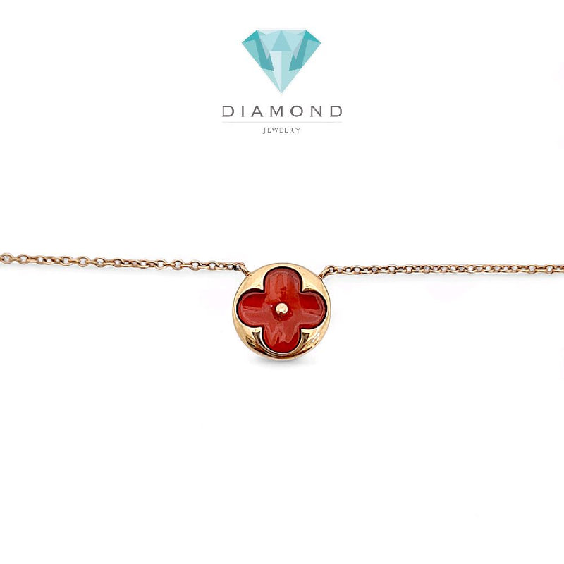 Blossom Charnelian Necklace 18K / Kalung Charnelian Blossom 18K / Diamond Jewelry 421KBD367RY - HT
