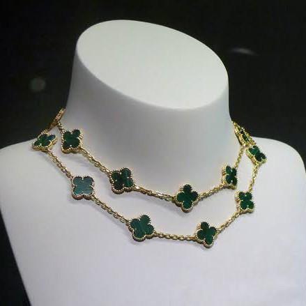 Vancleef alhambra green necklace Malechite Diamond jewelry