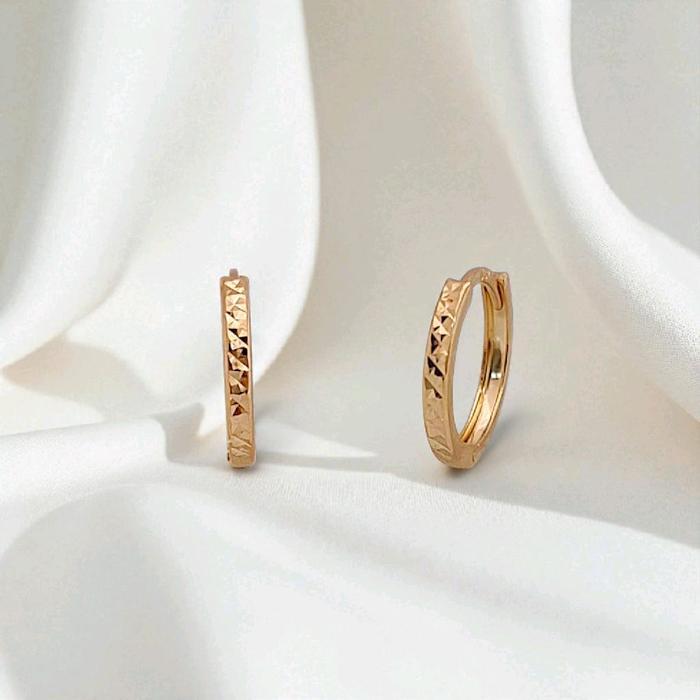 Circle Gold Earring 700K / Anting Emas Bulet 700K / Diamond Jewelry 415AMS088LS-HT