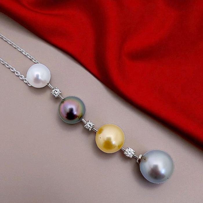 Liontin Multi Color Pearl Diamond 18K / Diamond Jewelry 12LMGT2635WP HT