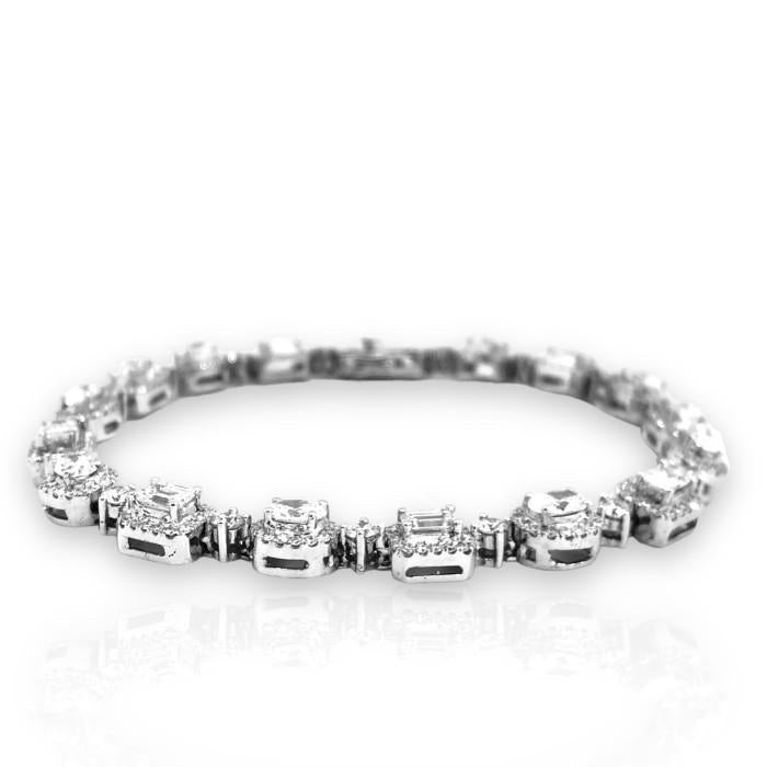 Fancy tennis diamond bracelet 18k -Diamond Jewelry