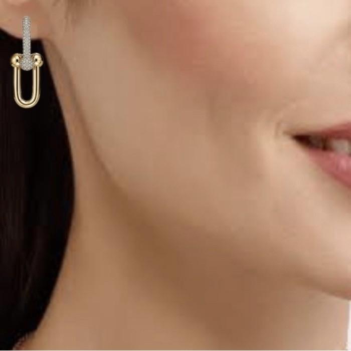 Hardware Earring T Diamond 18K Gold Diamond Jewelry