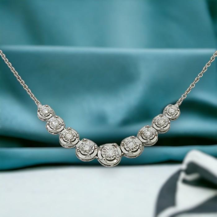 Diamond necklace ninth round 18k-Diamond Jewelry