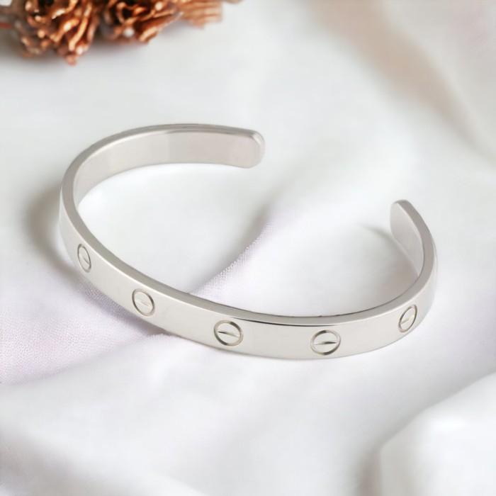 Love bangle open cuff 18k gold-Diamond Jewelry