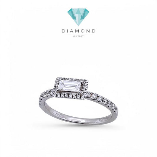 Cincin berlian emerald solitaire 18K/ diamond ring emerald solitaire long/ cincin berlian kotak solitaire- diamond jewelry