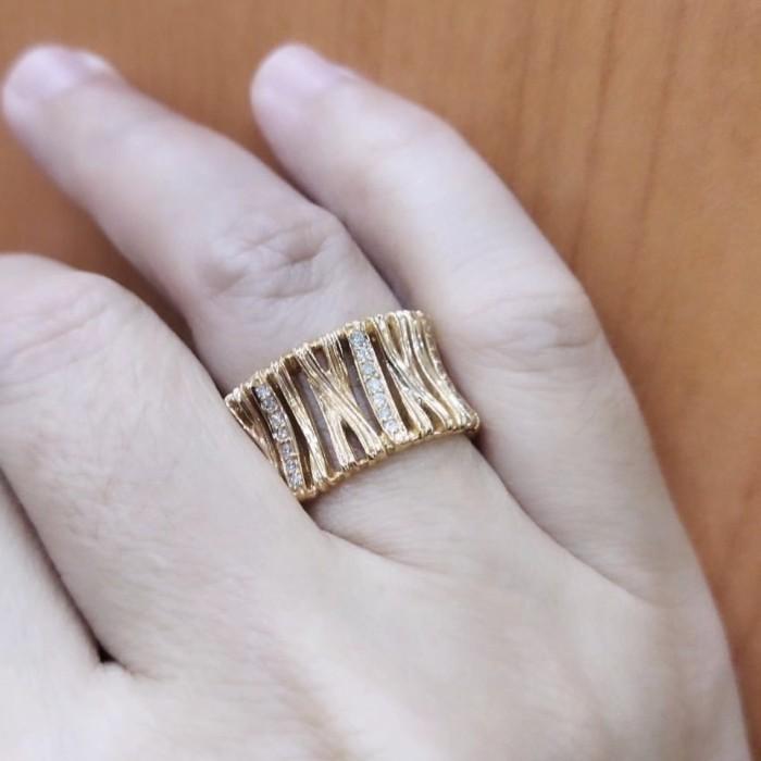 Diamond 18K Rose Gold Vintage Ring Diamond Jewelry-HT