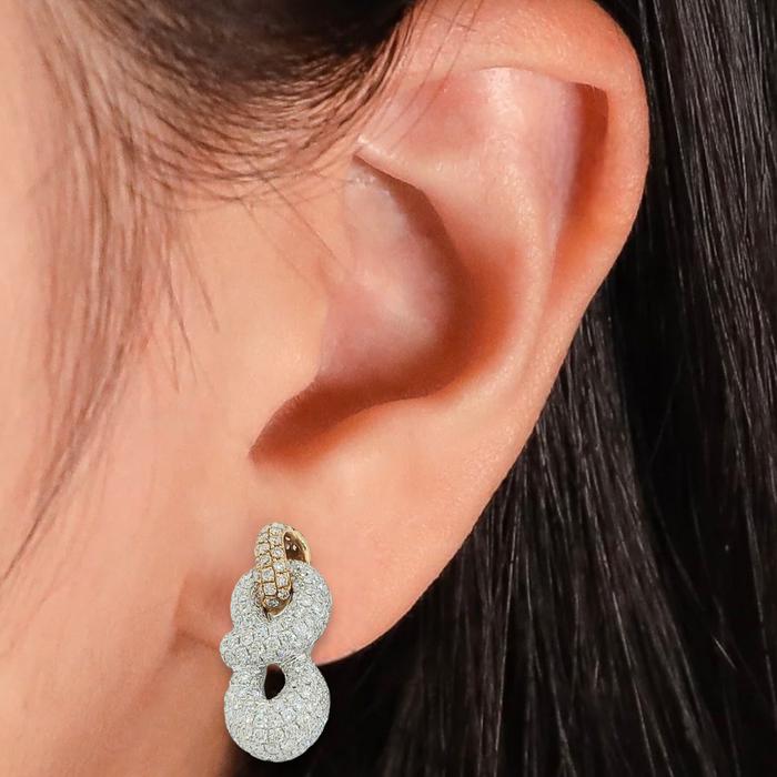 Infinity diamond pave Earring 18k -Diamond Jewelry