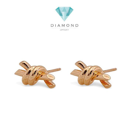 Knot Gold Earring 18K / Anting Knot 18K / Diamond Jewelry 394ABD414RY-HT