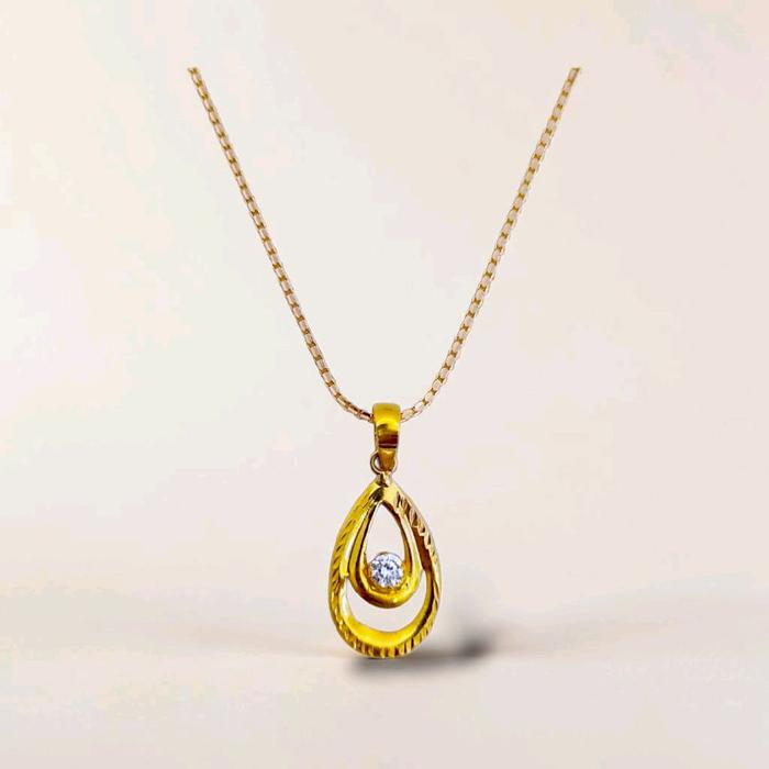 Gold Teardrop Pendats 23K / Liontin Emas Teardrop 23K / Diamond Jewelry / 248LMSWP1