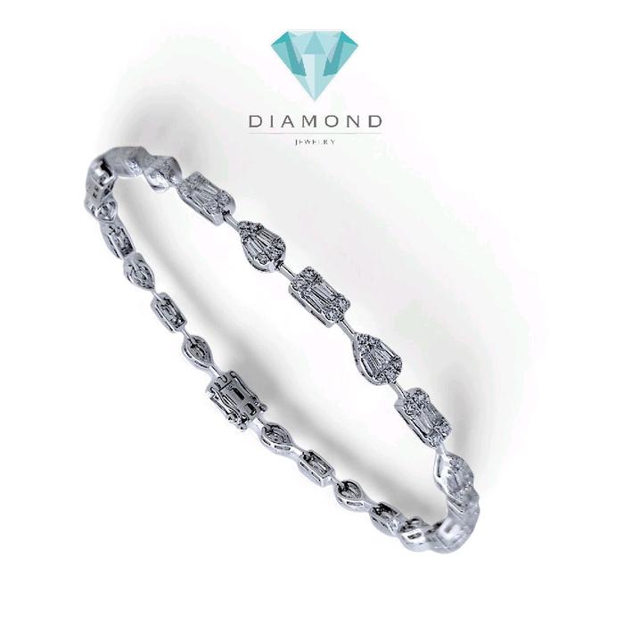 Multishape Baguette Diamond Bracelet 18K / Gelang Berlian Multishape Baguette 18K / Diamond Jewelry 404GB1860PRLS - HT
