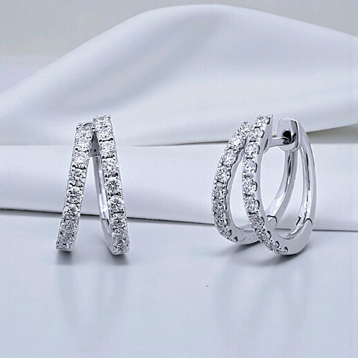Double Hoop Diamond Earring 18K / Anting Berlian Hoop Double 18K / Diamond Jewelry 391AB4900VIONLS - HT