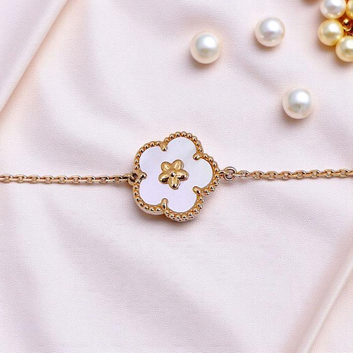 Flower MOP Bracelet 18K / Gelang Bunga Mutiara 18K / Diamond Jewelry 133GBD39800AB-HT