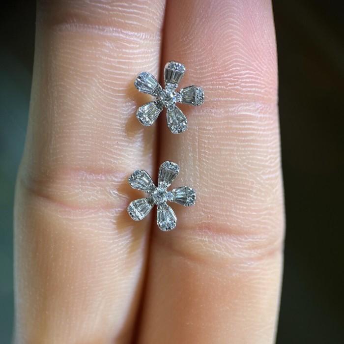 Flower Diamond Earring/Anting Bunga 18K/ Diamond Jewelery-373ABACE477LS-HT