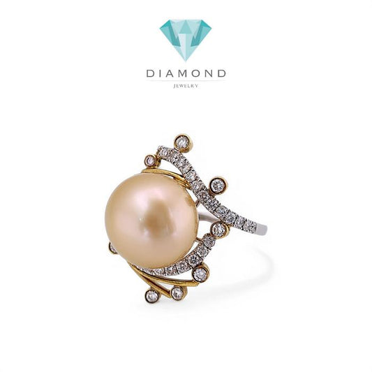 Pearl Diamond Ring 18K / Diamond Jewelry