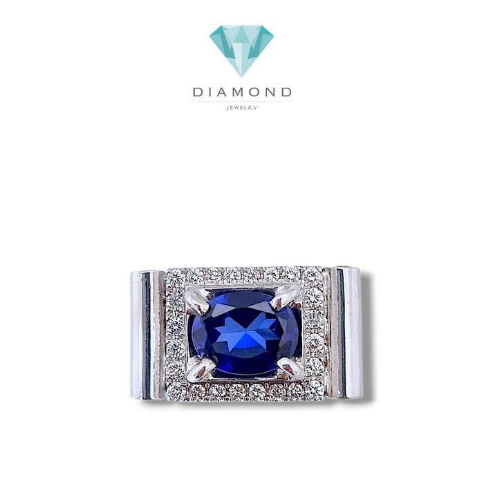 Men's Safir Diamond Ring sapphire / Cincin Safir Berlian Laki-laki / Diamond Jewelry