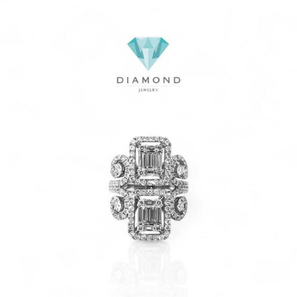 Cincin Duo Baguette diamond/ cincin berlian duo baguette