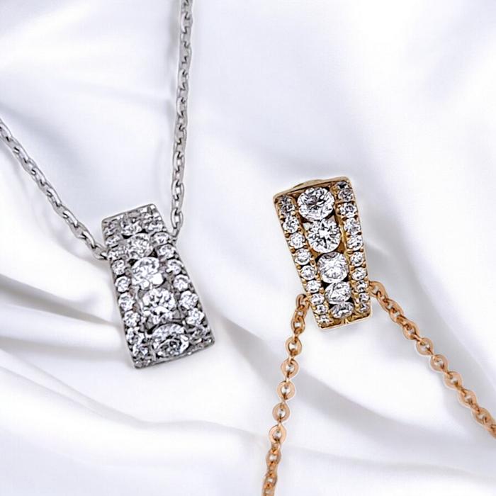 Liontin Diamond Trapesium stack18K / diamond pendant trapesium stackDiamond Jewelry