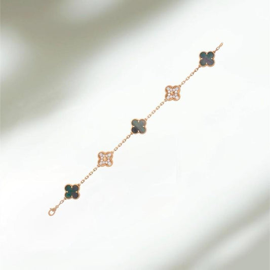 Clover grey pearl and diamond 18k -Diamond Jewelry