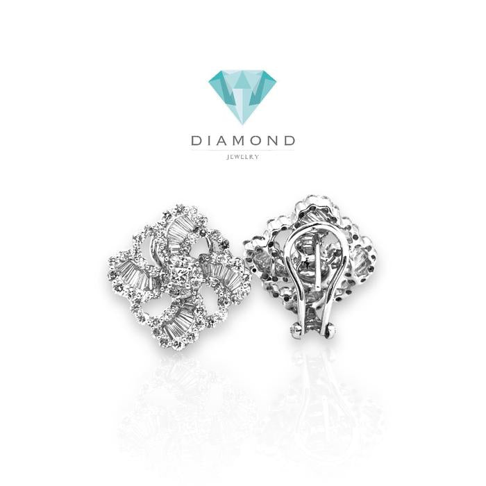 Anting berlian tapper bunga 18k-diamond jewelry