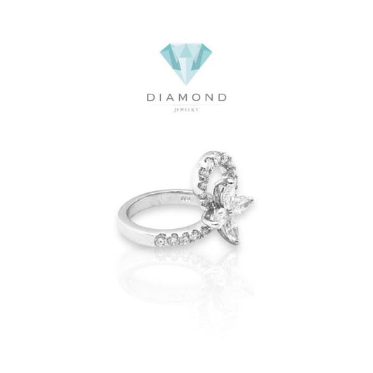 Cincin bunga berlian 18k diamond jewelry