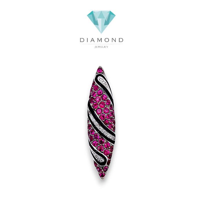 Twis Pink Sapphire Diamond Pendant / Diamond Jewelry