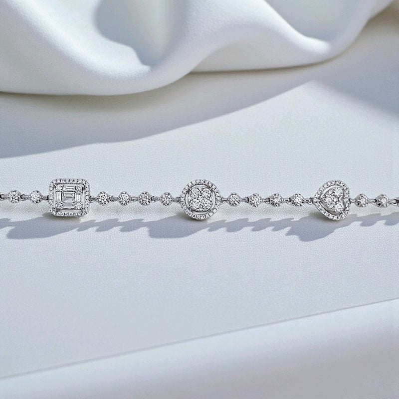 Fancy Tennis Diamond Bracelet 18K / Gelang Berlian Tennis Fancy 18K / Diamond Jewelry 405GB3600LS