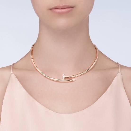Nail Diamond Crt necklace juste 18K rose Gold Diamond Jewelry
