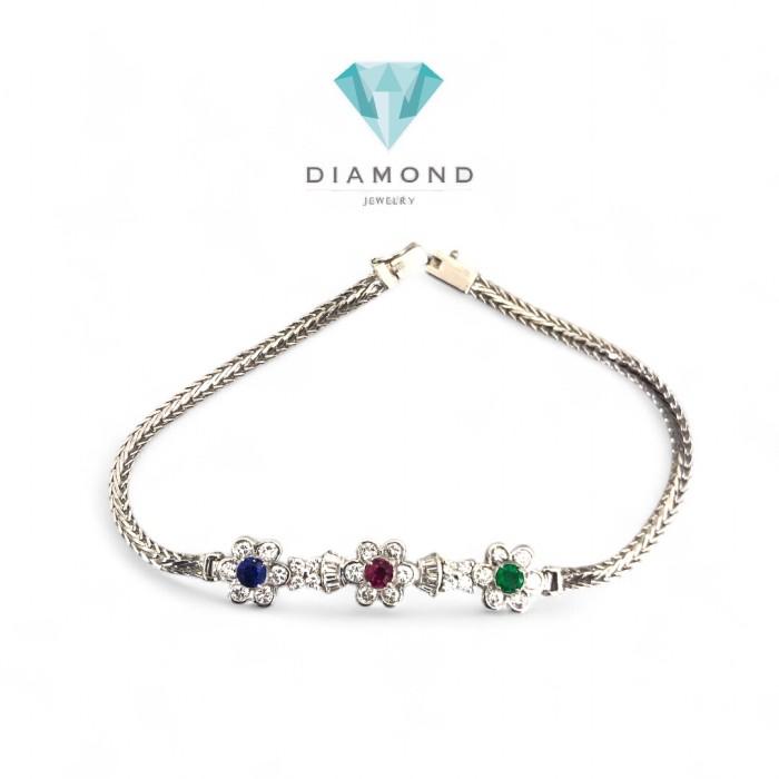 Diamond tristone Bracelet Stone 18K/ diamond tristone gelang 18k