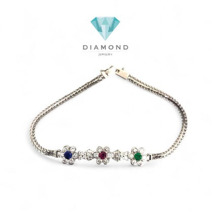 Diamond tristone Bracelet Stone 18K/ diamond tristone gelang 18k