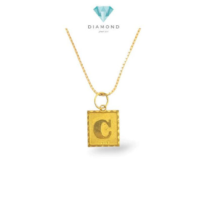 Letter C Box Gold Pendants 23K / Liontin Emas Kotak Huruf C 23K / Diamond Jewelry / 214LMSWP1