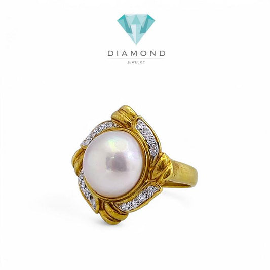 Pearl Diamond Blistar Ring 18K / Diamond Jewelry