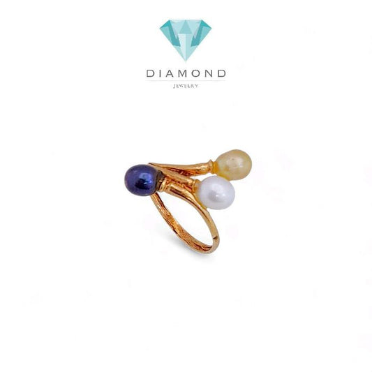 Tripel Color Pearl Gold Ring 23K / Cincin Emas Tiga Warna Mutiara 23K / Diamond Jewelry 45CMSWP3-HT