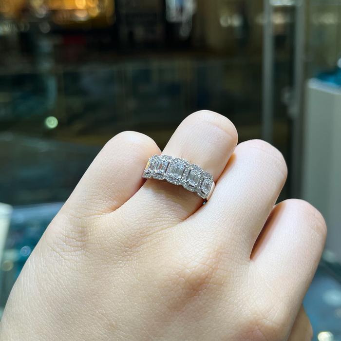 Cincin  berlian diamond baguette listring halo18k/diamond ring baguette listring halo 18k- diamond jewelry