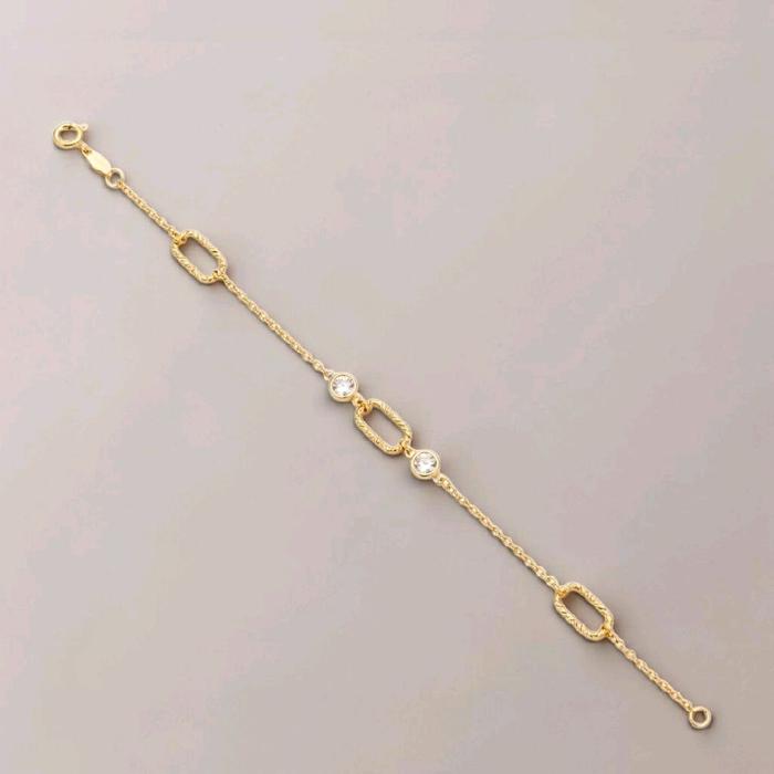 Gold Paperclip Bracelet 16K / Gelang Emas Paperclip 16K / Diamond Jewelry / 492GMS156LS
