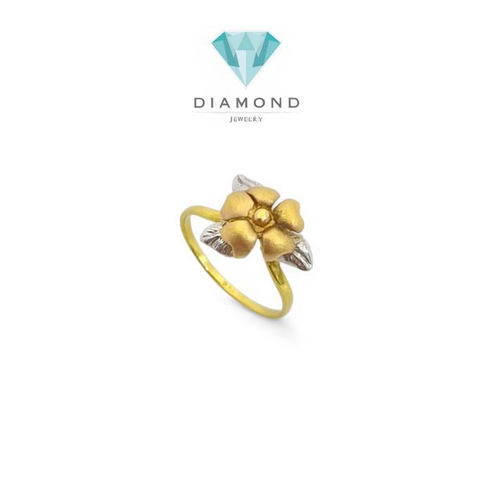 Cincin Mas duo color flower/cincin mas  Bunga 23K-Diamond Jewelry