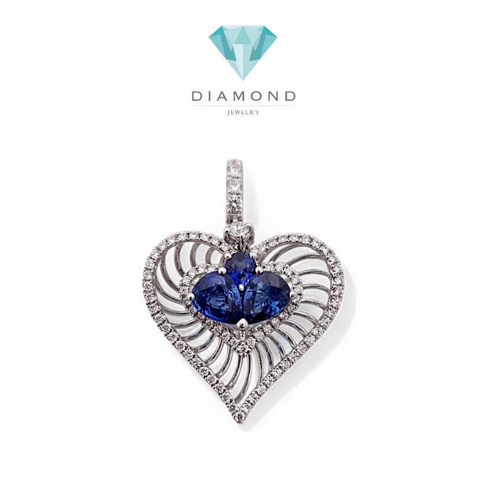 Love Blue Sapphire Liontin 18K / Diamond Jewelry