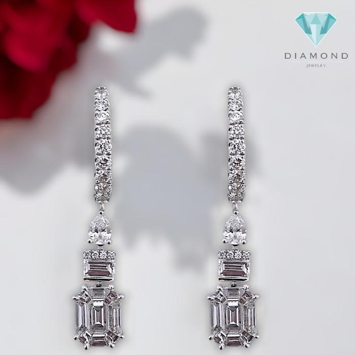 Hoop Baguette Diamond Earrings / Diamond Jewelry