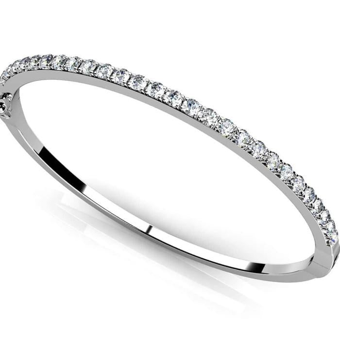 Diamond Bangle Tennis- Gelang Berlian - Diamond Jewelry - White 03070445