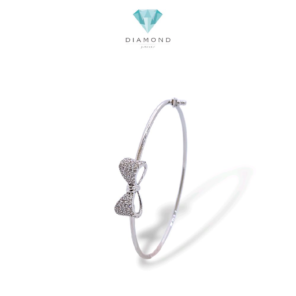 Ribbon  White Gold  Bracelets 17K / Gelang Emas Putih Pita 17K / Diamond Jewelry / 476GMS411LS