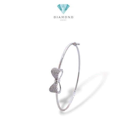 Ribbon  White Gold  Bracelets 17K / Gelang Emas Putih Pita 17K / Diamond Jewelry / 476GMS411LS